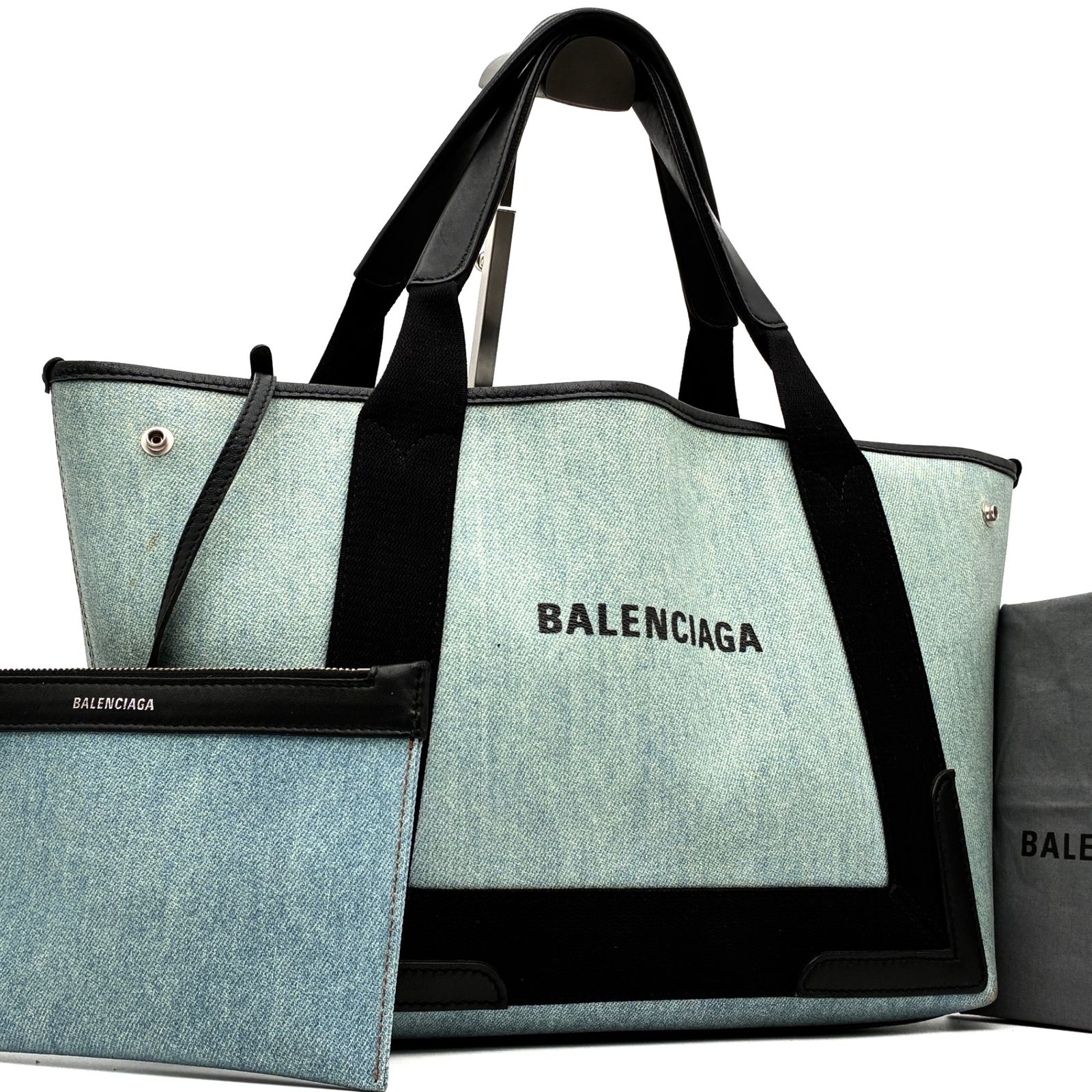 BALENCIAGA 美品 紺 ネイビーカバス S ハンドバッグ バレンシアガ 美品 