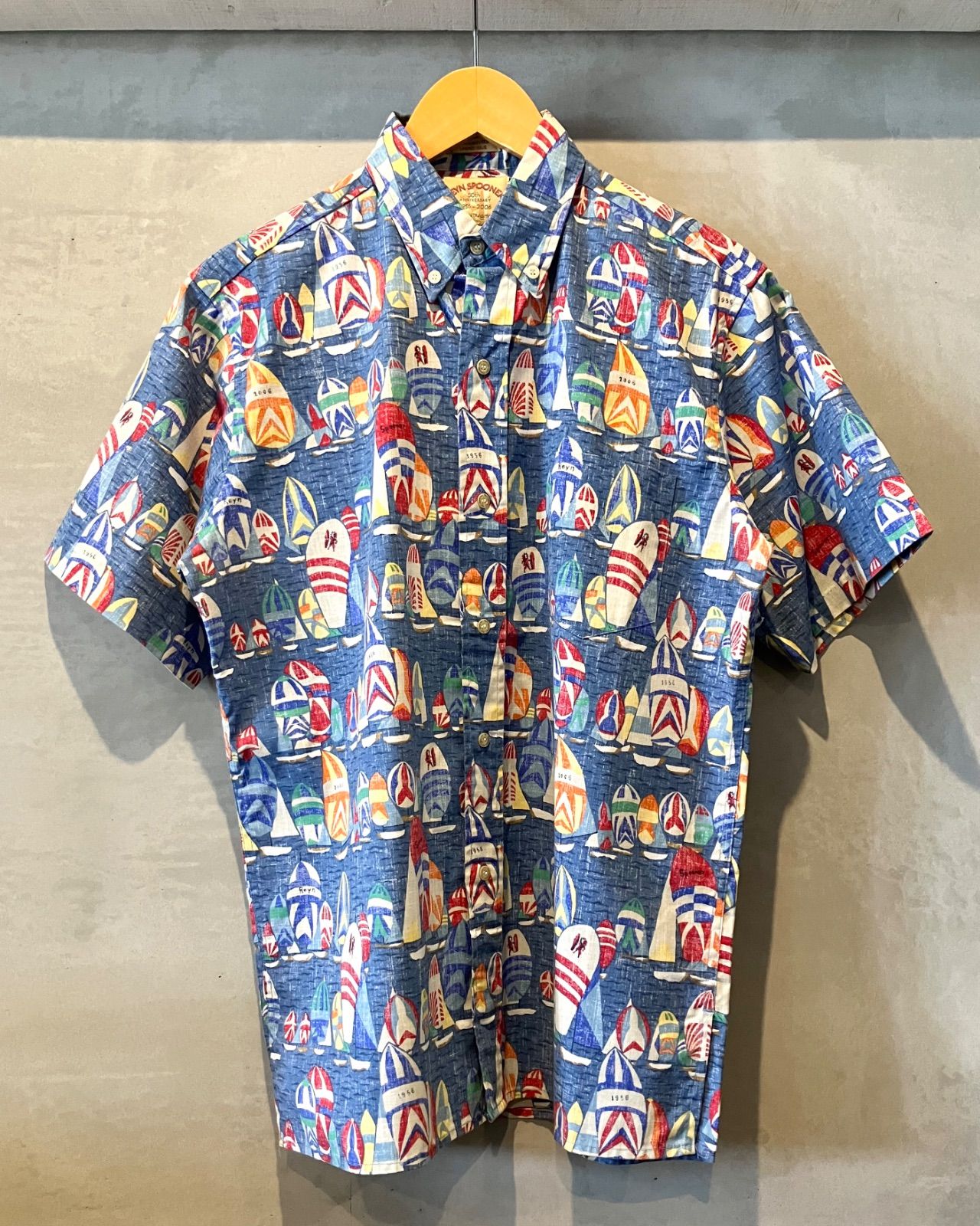 00’s Reyn spooner-Aloha shirt-50th anniversary-(size S)Made in HAWAII レインスプーナー アロハシャツ