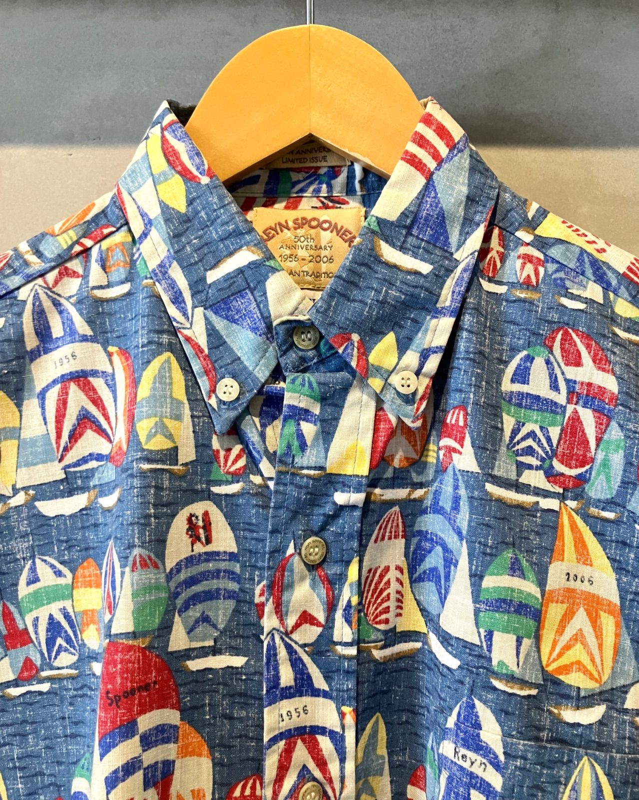 00's Reyn spooner-Aloha shirt-50th anniversary-(size S)Made in