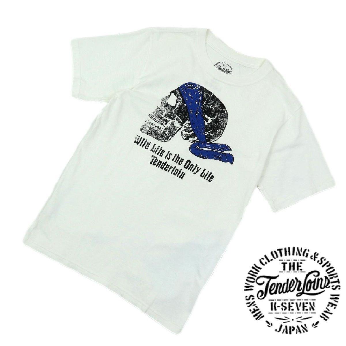 【B3805】【美品】TENDERLOIN テンダーロイン Tシャツ カットソー バンダナ スカル サイズS
