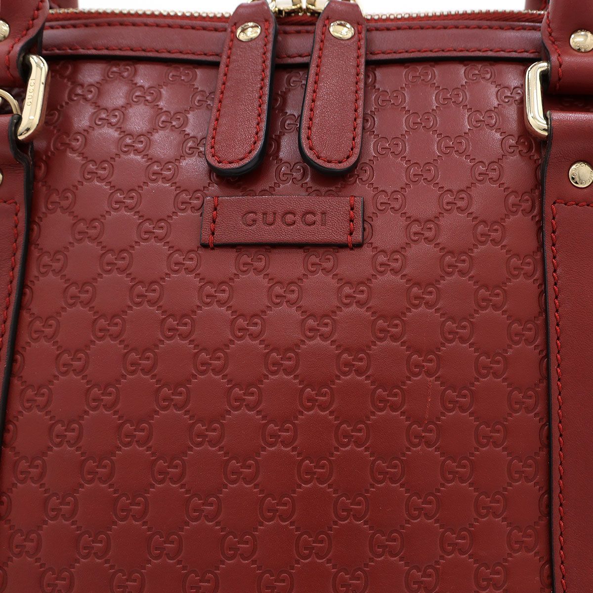 良品 】GUCCI グッチ ハンドバッグ マイクログッチシマ 449663 レッド 