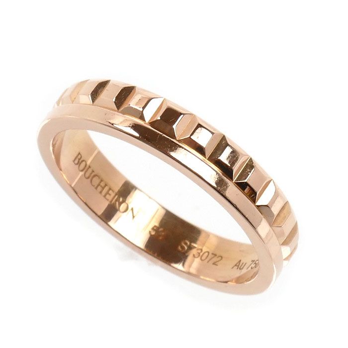 Boucheron ブシュロン K18PG ピンクゴールド キャトル ラディアント ハーフ リング・指輪 JAL00249 13号 53 4.2g レディース 中古