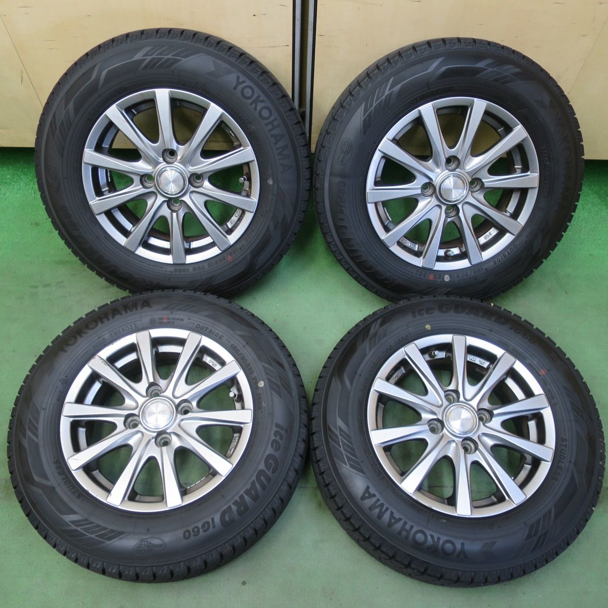 バリ溝！22年！8.5分★スタッドレス 155/80R13 ヨコハマ アイスガード iG60 GRASS グラス 13インチ PCD100/4H★6042802イス 18,352円