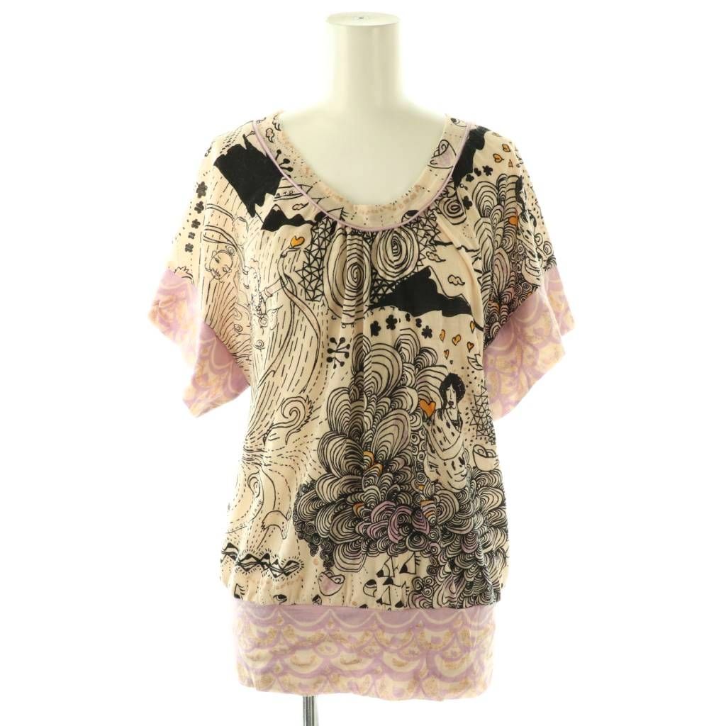 ツモリチサト TSUMORI CHISATO カットソー 半袖 総柄 マルチカラー /DO ■ECA004
