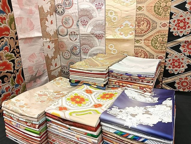 平和屋着物■袋帯 西陣 まとめて100点 向かい鳳凰 向かい鶴 鹿 蝶 更紗 花柄 正倉院 佐賀錦 金銀糸 など 未使用品あり 全て正絹 mmm1095