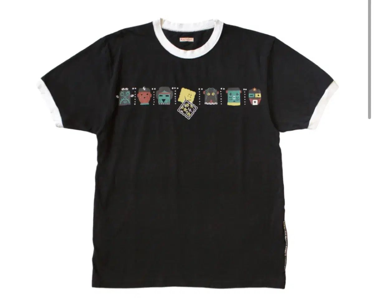 KAPITAL キャピタル ブラック リンガー Tシャツ プリンティング 半袖T 4サイズ