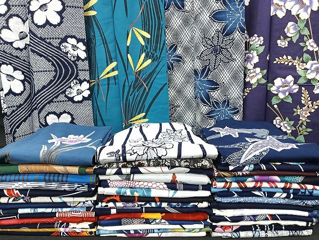 平和屋着物■浴衣 まとめて 45点 折り鶴 蝶 蜻蛉 菖蒲 花柄 型染め など 着用可能多数 未使用品あり mmm1084