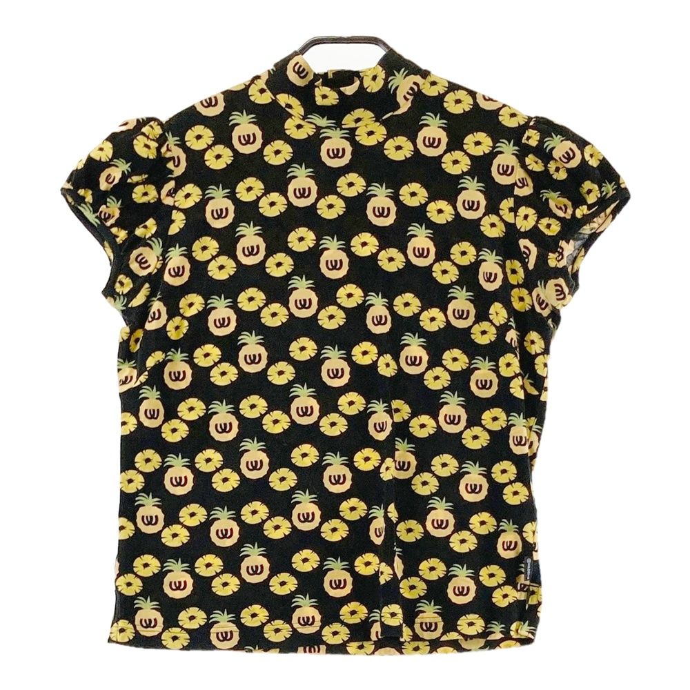 サイズ：42 M.U SPORTS エムユースポーツ ハイネック 半袖Tシャツ 総柄 ブラック系 [240101679339] ゴルフウェア レディース ストスト