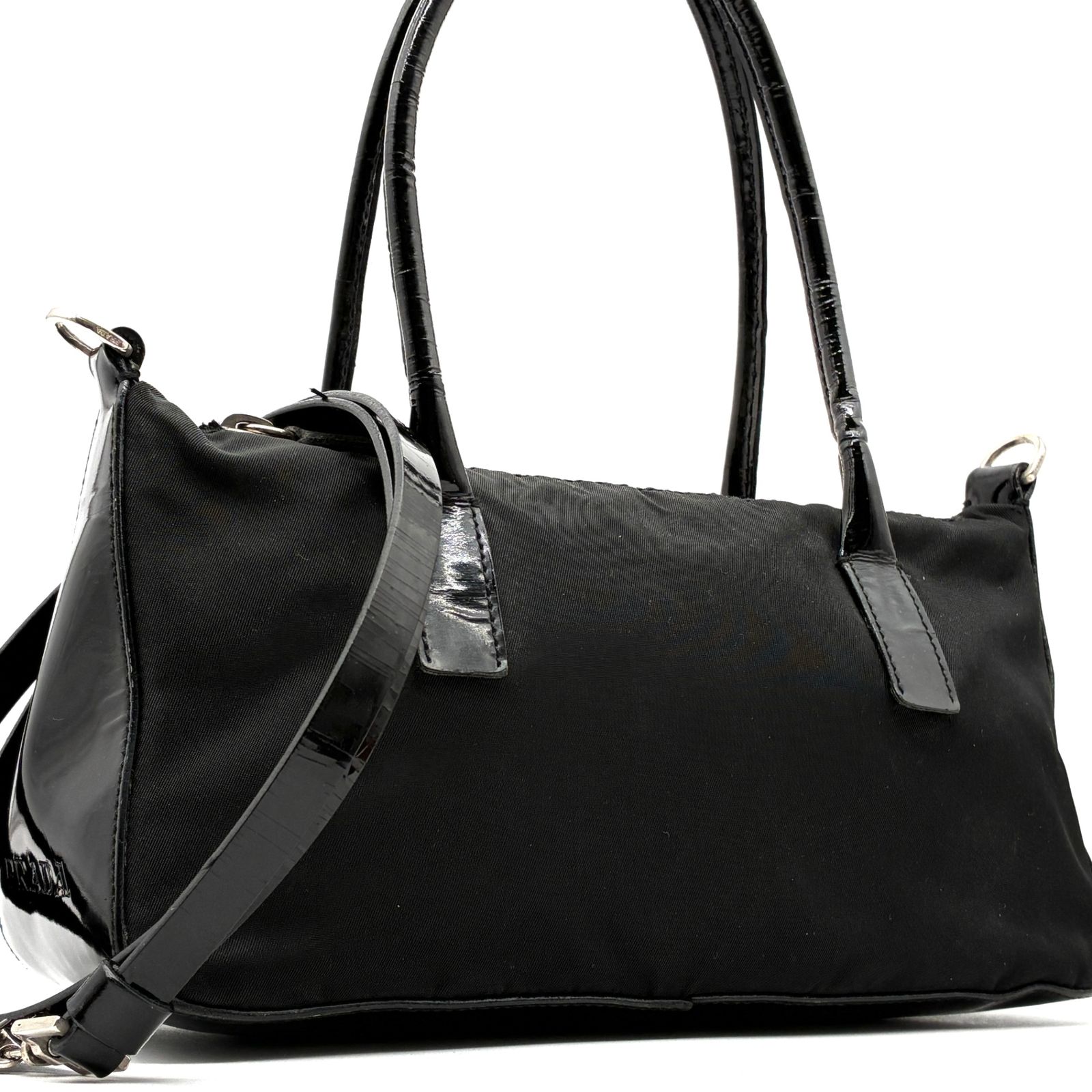 PRADA プラダ テスート エナメル ハンドバッグ ショルダーバッグ 2way