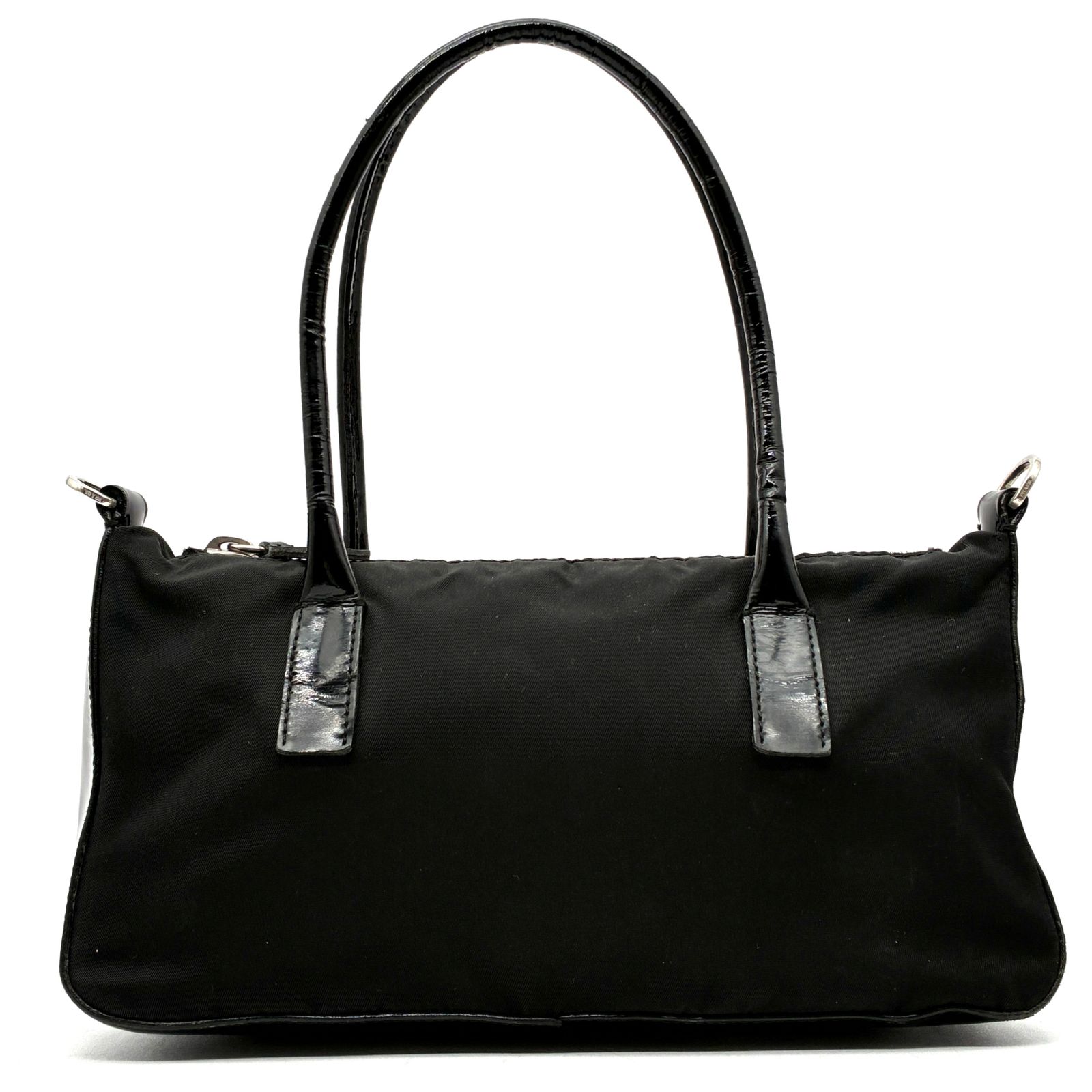 プラダ ロゴ パテントレザー エナメル ショルダー バッグ コンパクト 黒 PRADA（プラダ） ショルダーバッグ 1BD339 069 レディース パテント