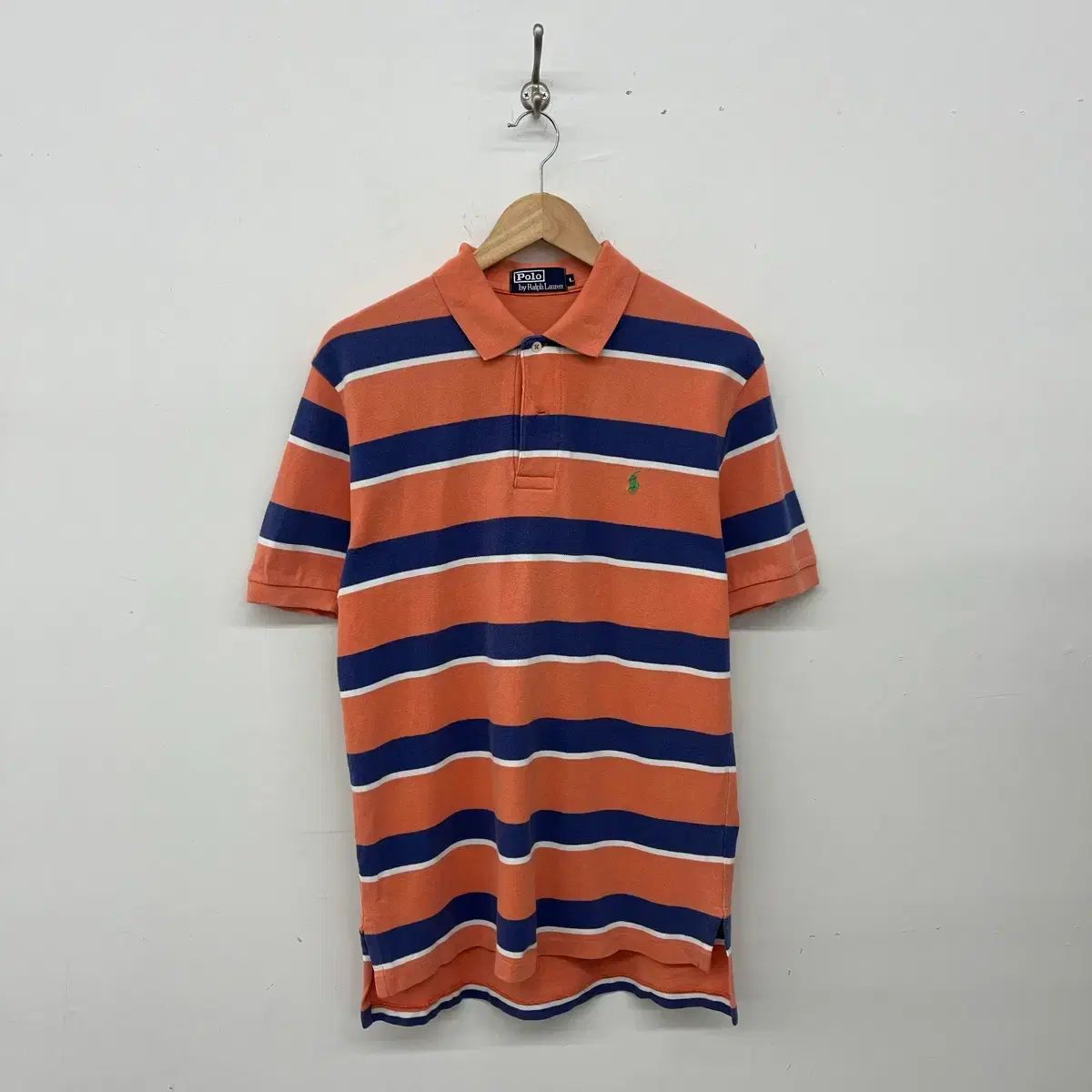 ポロ ラルフローレン ストライプ 半袖 ポロTシャツ メンズL