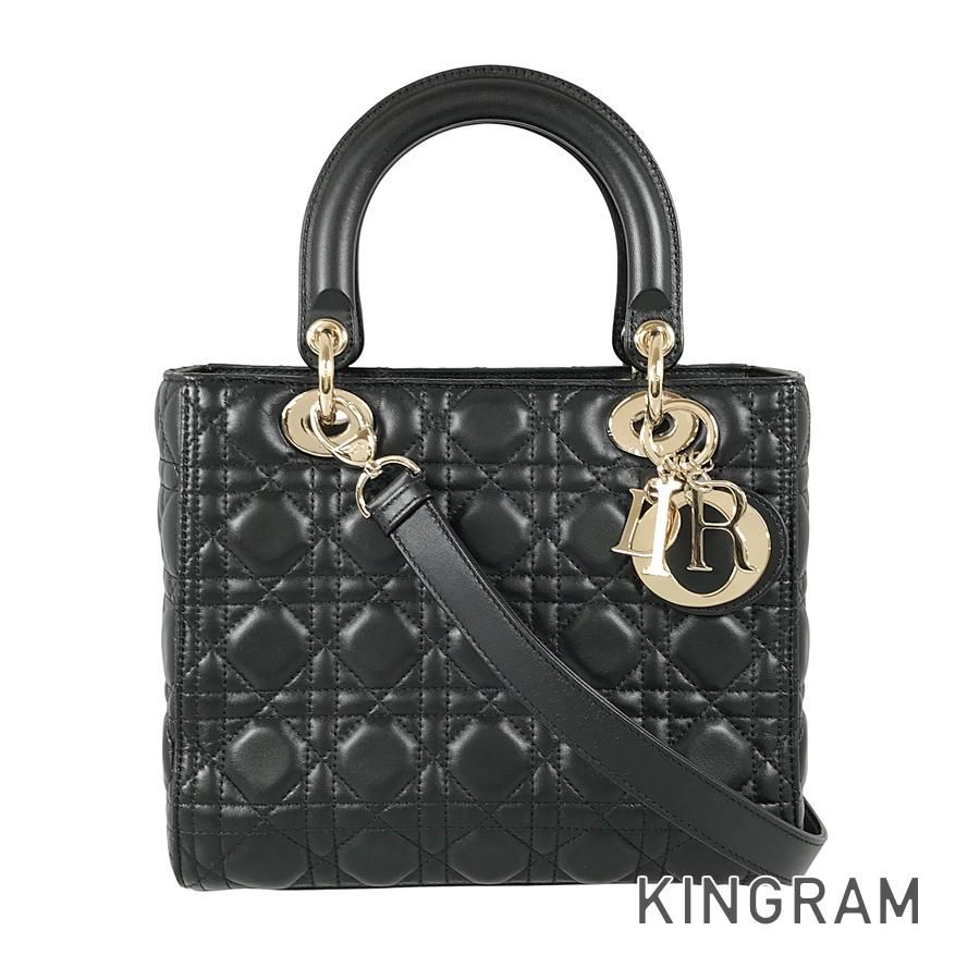 ディオール Dior レディディオール ミディアム レザー ハンドバッグ ssh【中古】