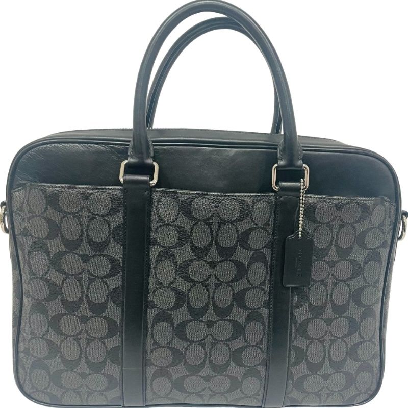 COACH コーチ ブリーフケース F54803 ブラック PVCレザー ビジネス