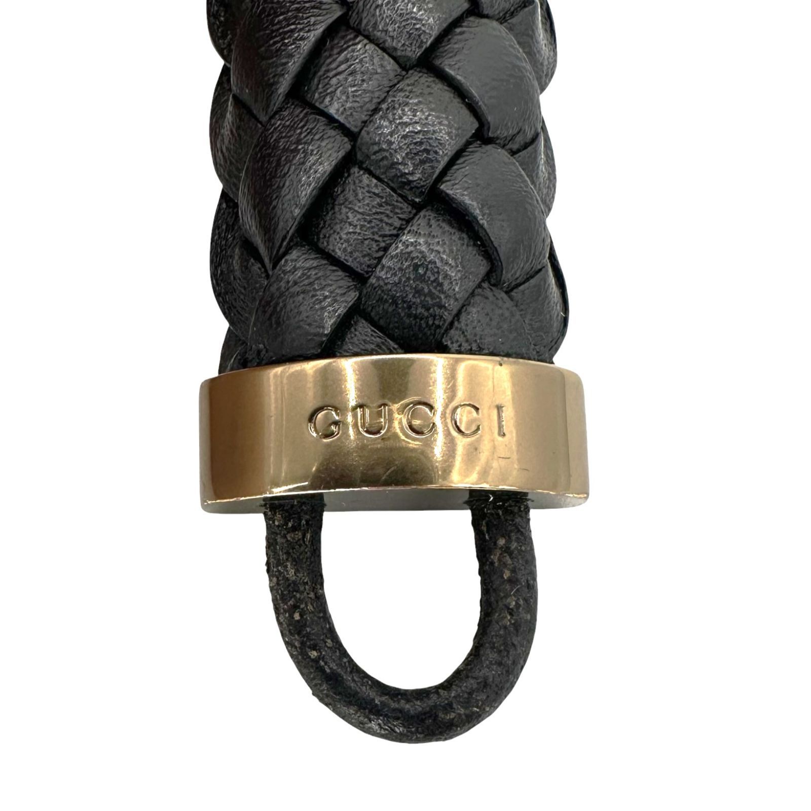 GUCCI】グッチ レザーブレスレット 編み込み レザー ブレスレット