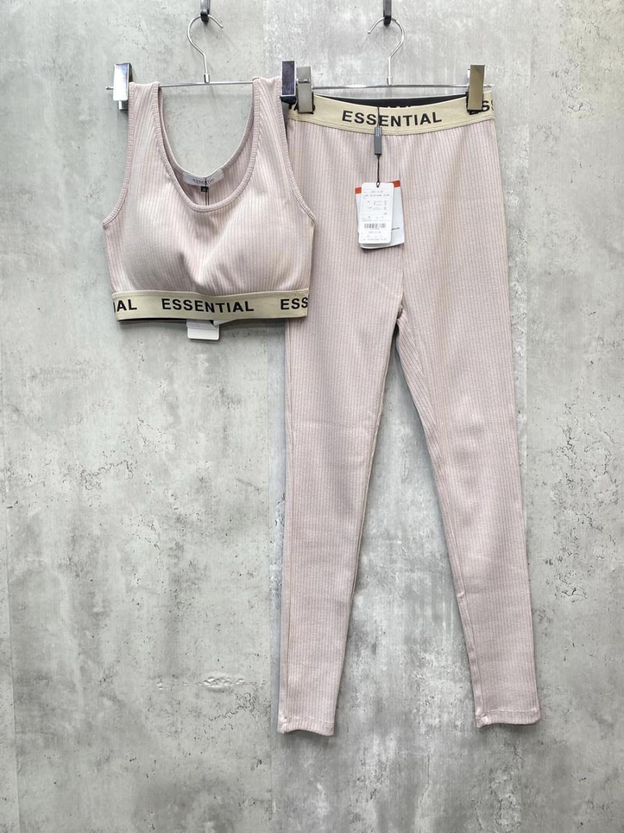 新品 DOUBLE STANDARD CLOTHING ダブルスタンダードクロージング インナーブラトップ リブレギンス セットアップ size38/ベージュ ■◇◎レディース