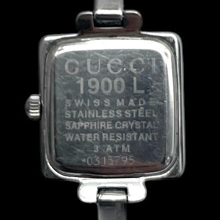 稼働品 GUCCI グッチ レディース腕時計 1900L バングル クォーツQZ