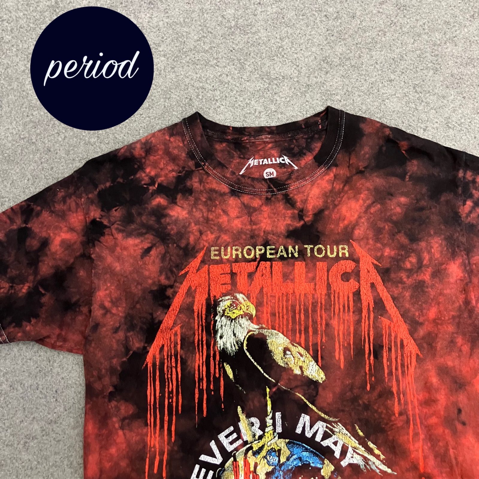 P3337 METALLICA メタリカ　バンド　タイダイ　ツアー　Tシャツ