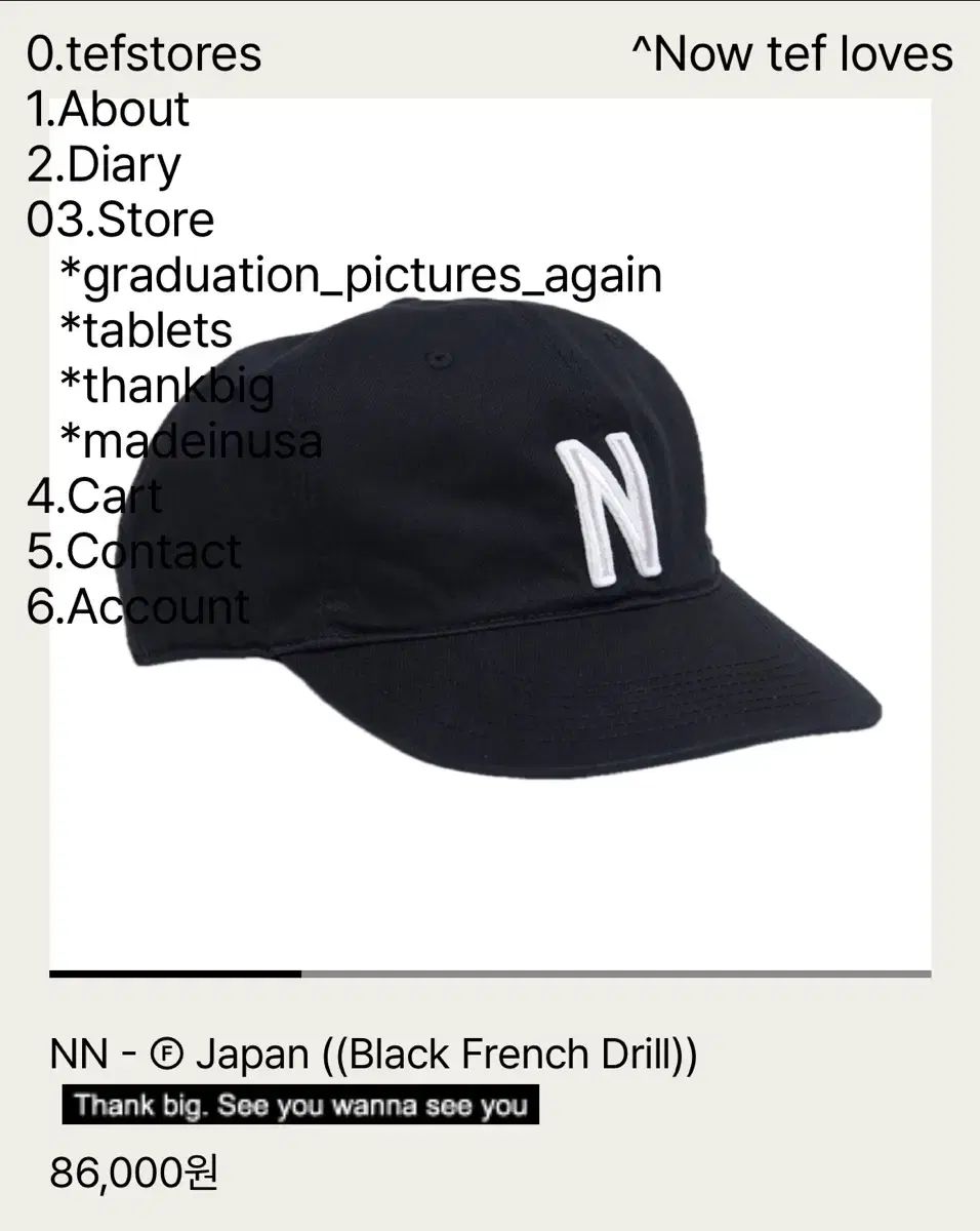 tefstores NN - japan ファブリック ブラック ボールキャップ m