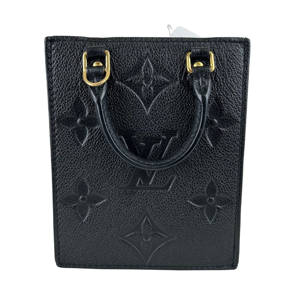 【美品】ルイヴィトン LOUIS VUITTON M81417 プティットサックプラ モノグラム・アンプラント ノワール ゴールド金具 RFIDチップ内蔵 2WAY ハンドバッグ ショルダーバッグ 保存袋付き 120,000円