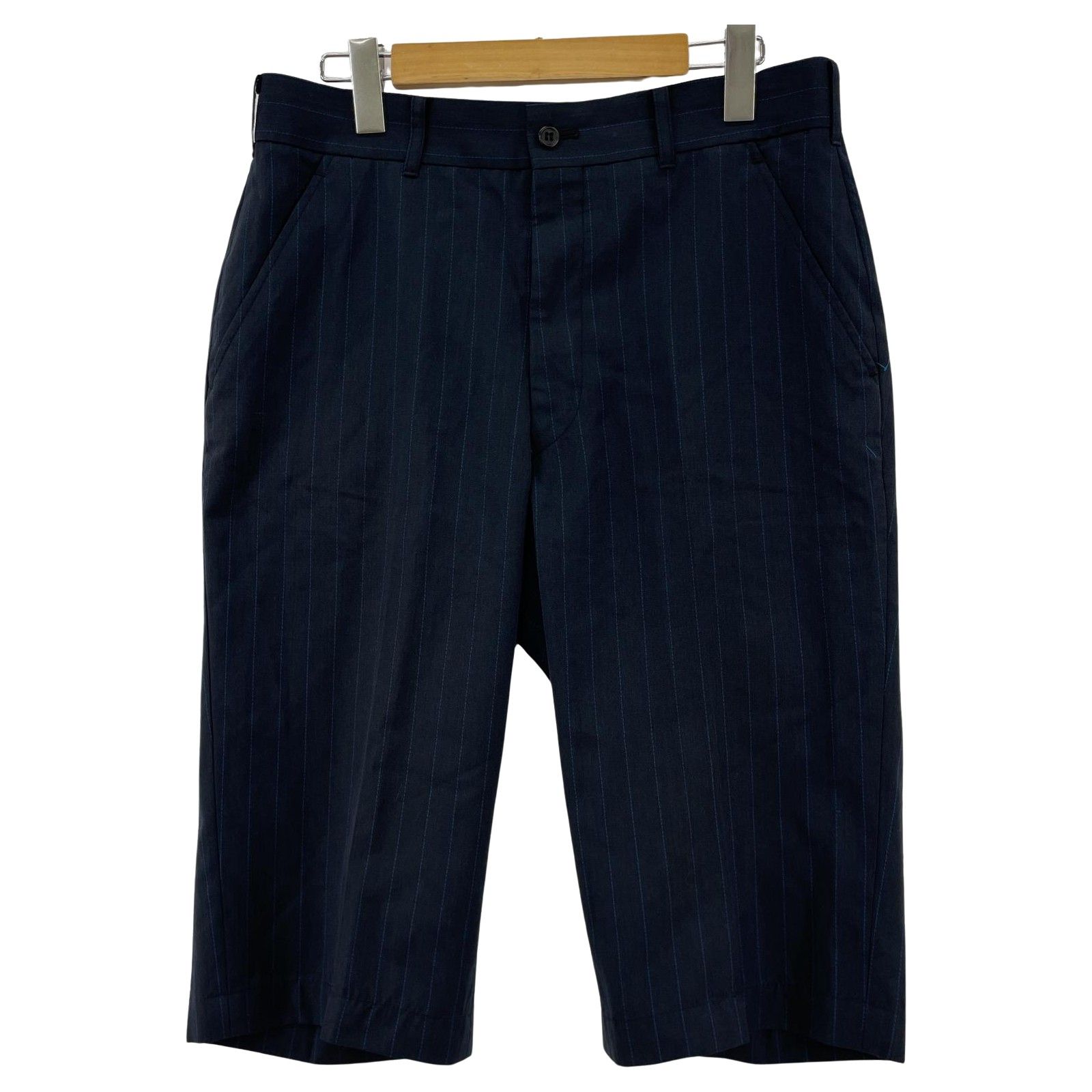 R.NEWBOLD　アールニューボールド ストライプハーフパンツ size32/ネイビー×ブルー