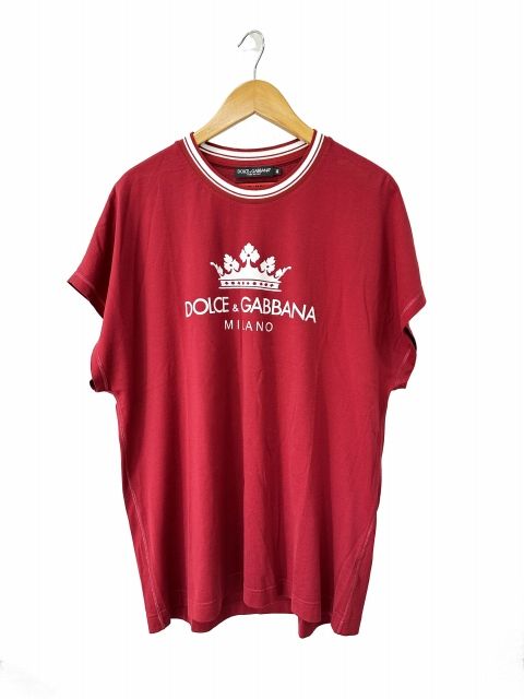 ドルチェ&ガッバーナ ドルガバ DOLCE&GABBANA クラウンロゴ プリント 半袖 Tシャツ G8IW5T FU7EQ 46 赤 レッド ブランド古着ベクトル 中古260506