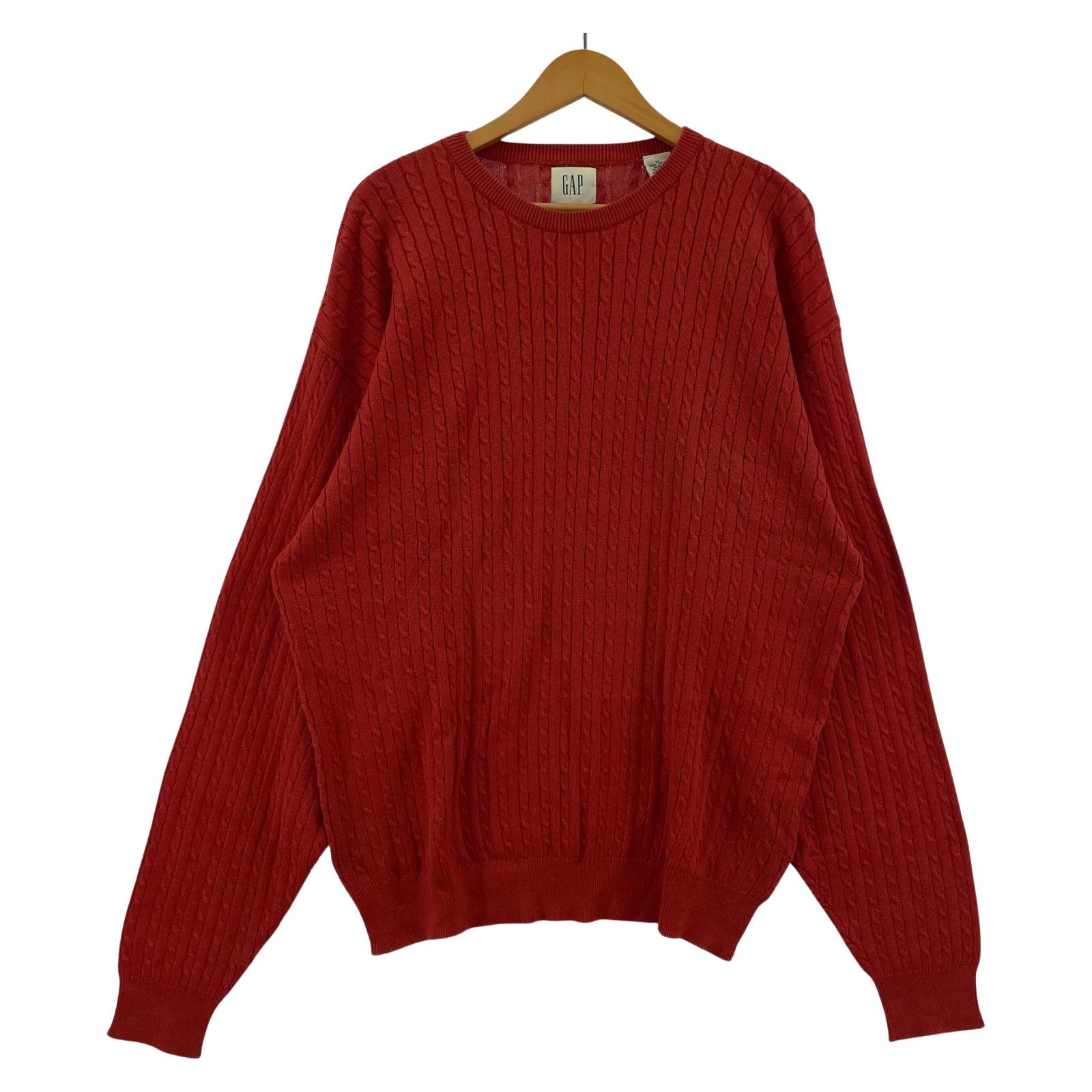 GAP ギャップ ミニケーブル編みニット sizeXL/レッド