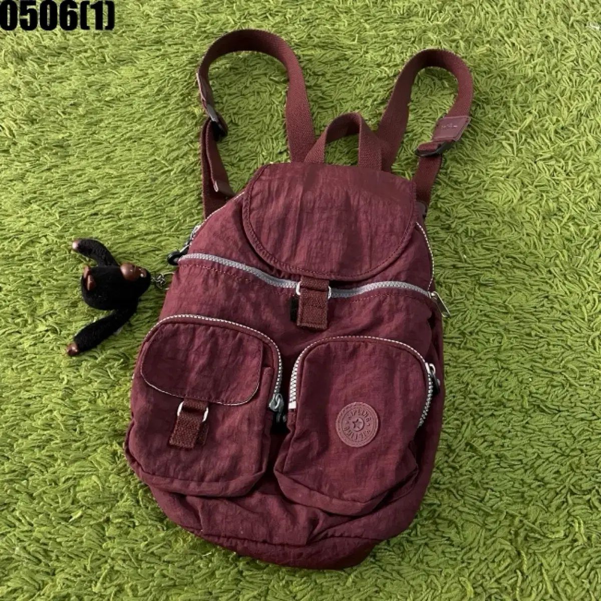 Kipling キプリング バックパック バーガンディ + キーホルダー 含む バッグ