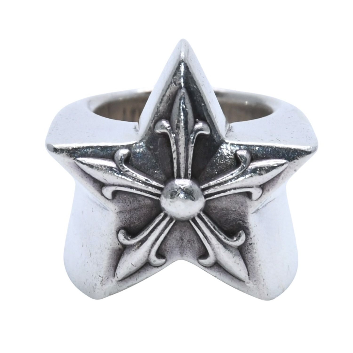 CHROME HEARTS クロムハーツ ラージスターリング SV925 シルバー 12号 アクセサリー リング 40.67g 美品 中古 小物 4a001724