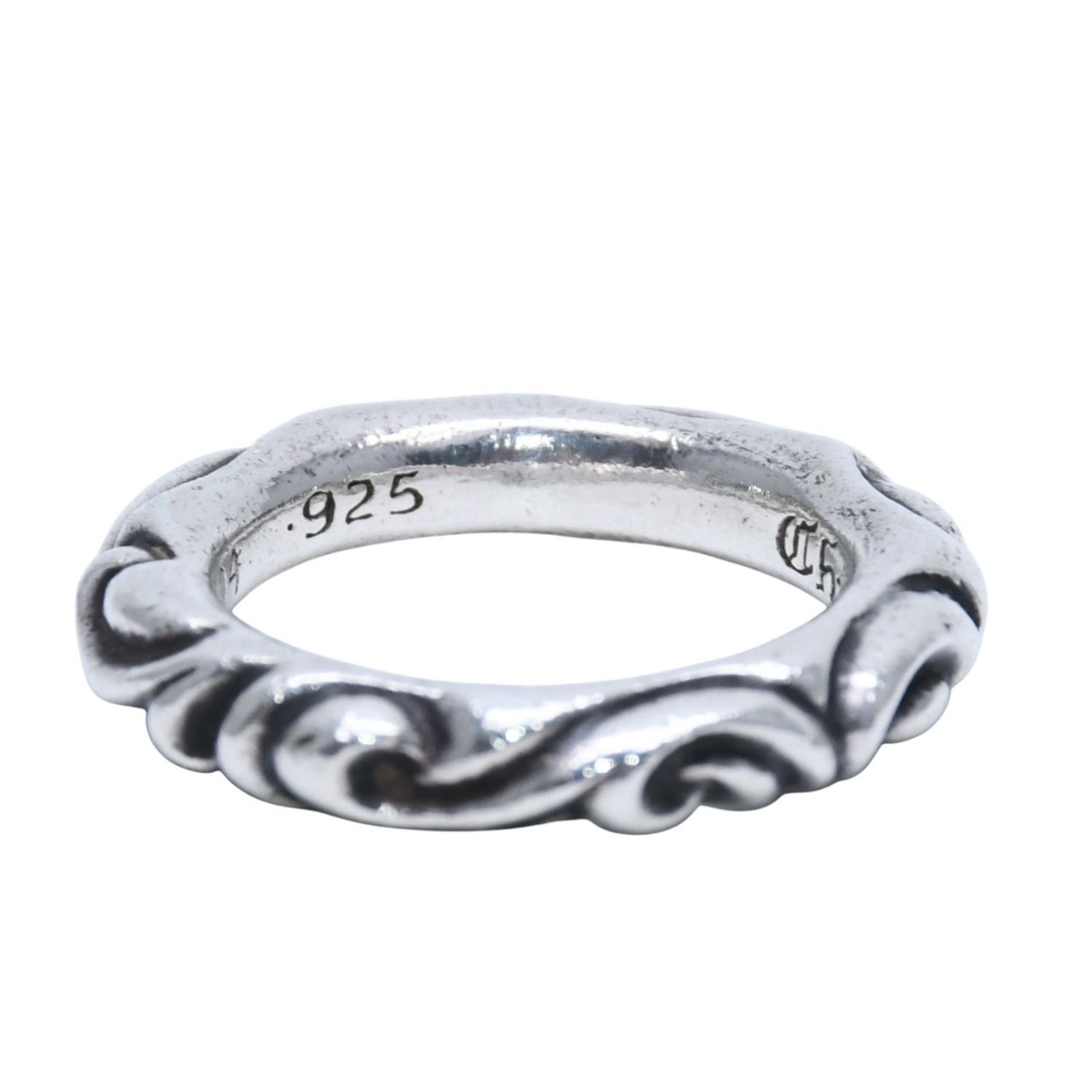 極美品 CHROME HEARTS クロムハーツ スクロールバンドリング 重量約 極美品 CHROME HEARTS クロムハーツ スクロールバンドリング 重量約