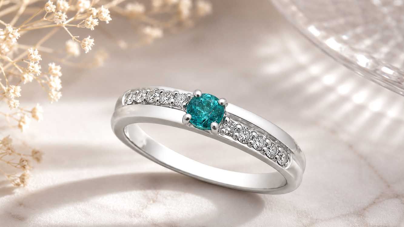 パライバトルマリン ダイヤモンドリング Pt900 5.37g 13号 中宝鑑別書付き　Jewelry Paraiba Tourmaline0.176ct Dia0.14ct Ring