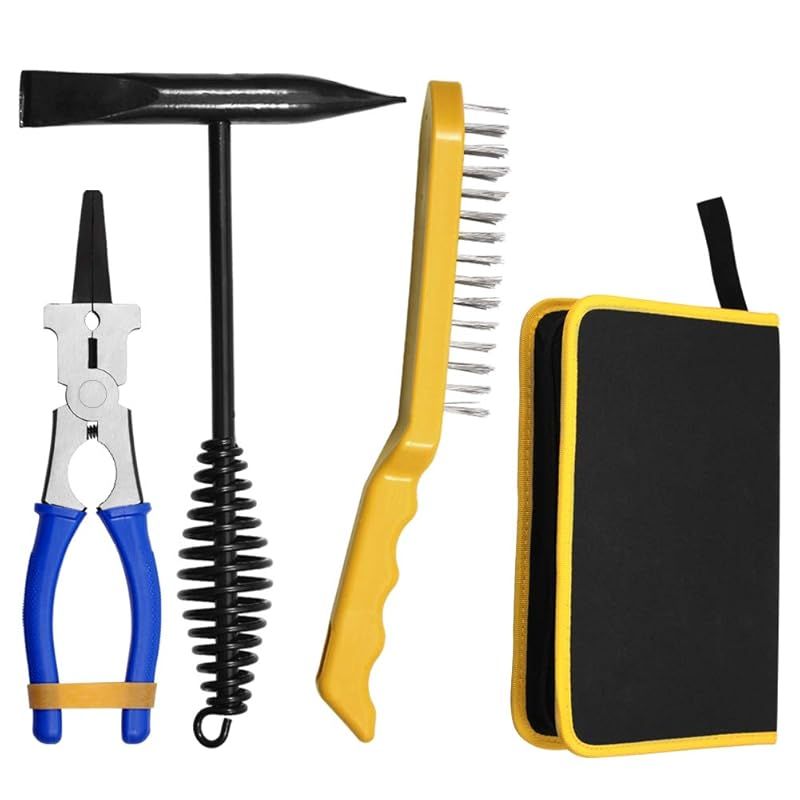 【新品】 SPEEDWOX 溶接用ペンチ ケレン鎚 ステンレスワイヤーブラシ 工具収納ポーチ 溶接用品 セット 溶接作業用ハンマー 溶接用マルチプライヤー
