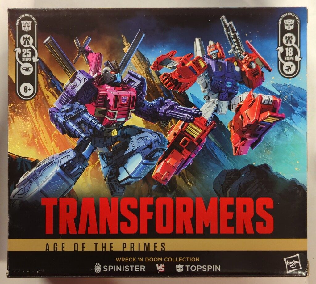 HASBRO WRECK`N DOOM COLLECTION TRANSFORMERS AGE OF THE PRIMES SPINISTER VS TOPSPIN