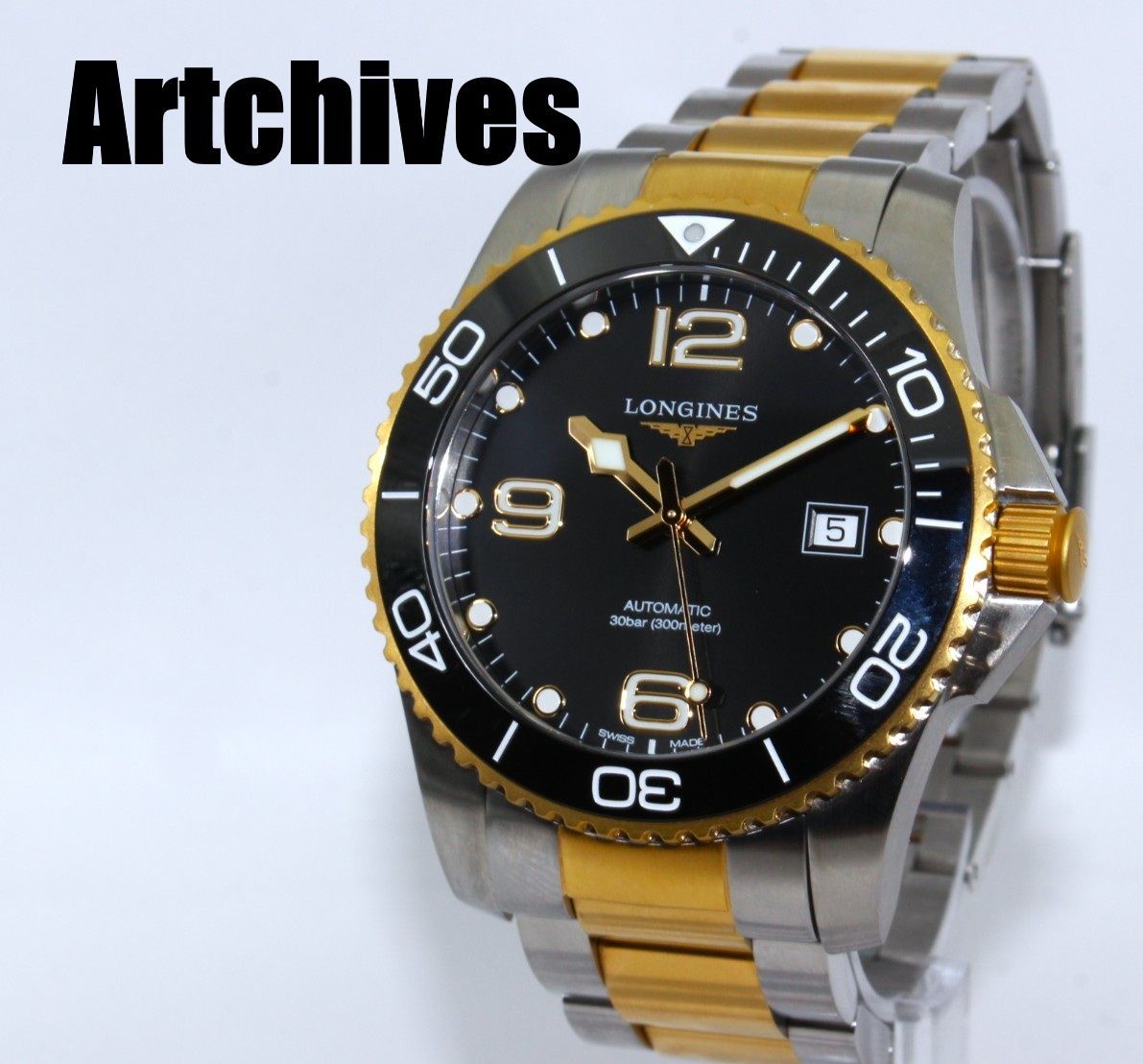 『VRW-1819』☆時計☆LONGINES (ロンジン)☆L3.781.3☆ハイドロ コンクエスト☆BK文字盤☆メンズ 自動巻き 稼働品☆