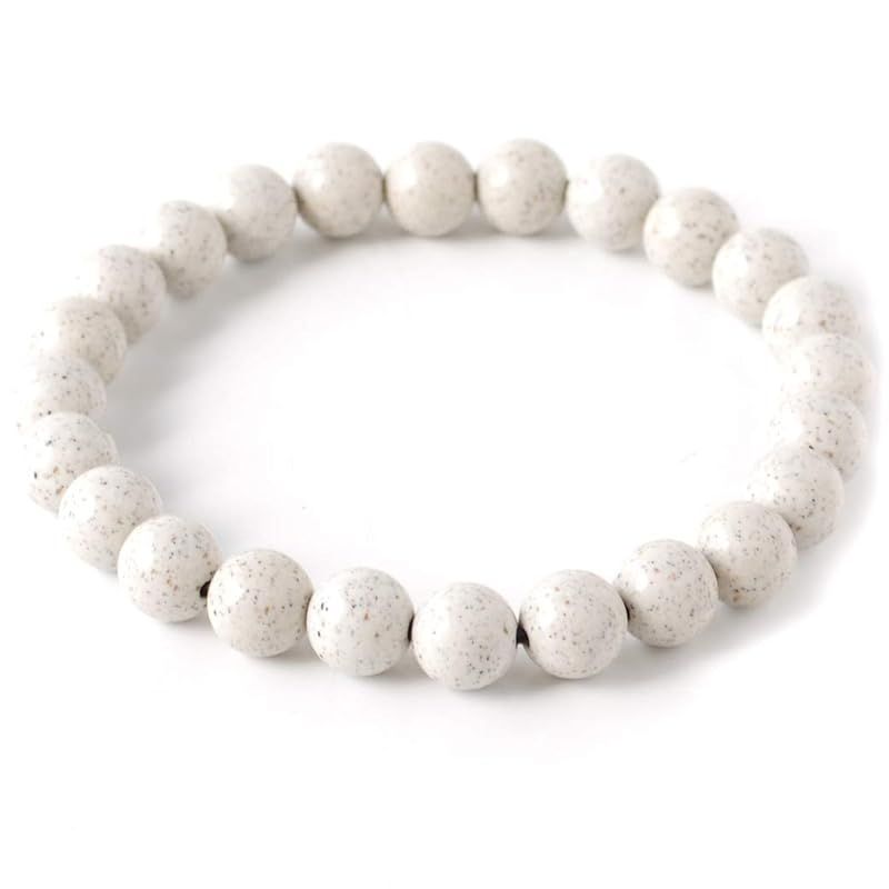 [GOLD STONE] 北投石 ブレスレット 8mm 台湾産 マイナスイオン測定済み ラジウム 内径 約17.5cm