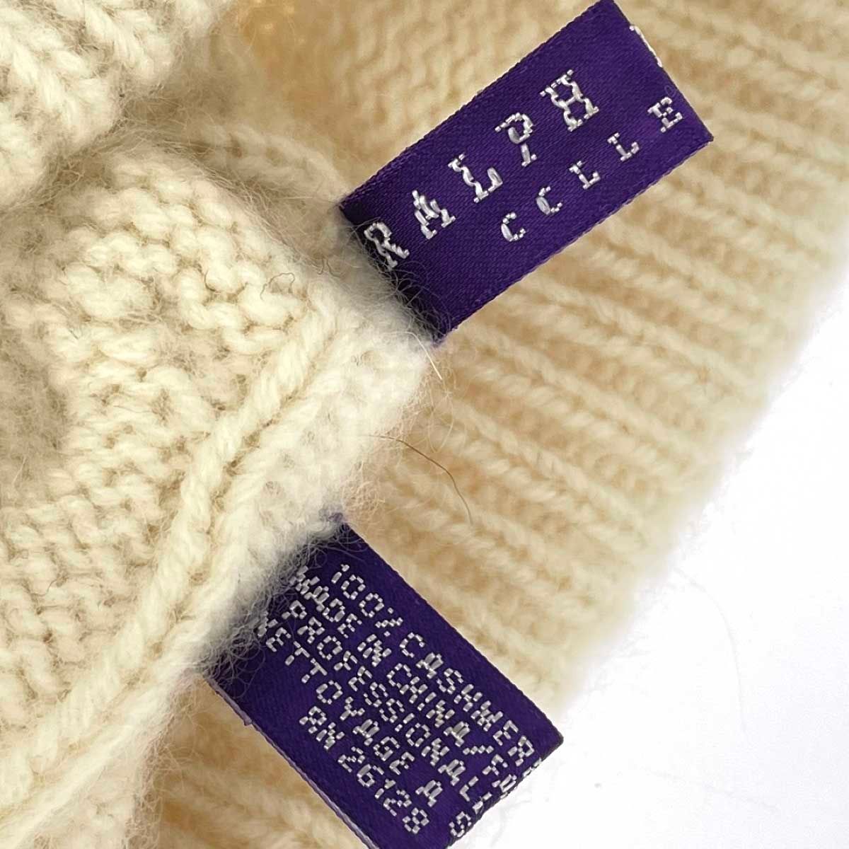 RALPH LAUREN ラルフローレン ニット帽  パープルレーベル/カシミヤ100％    ホワイト レディース / 240001201205 RALPH LAUREN ラルフローレン ニット帽 パープルレーベル/カシミヤ100