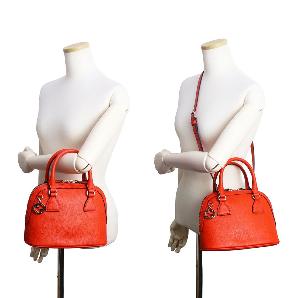 【極美品】GUCCI インターロッキング ゴールド金具ワンショルダー グッチ 449661 インターロッキングG カーフスキン オレンジ 2way