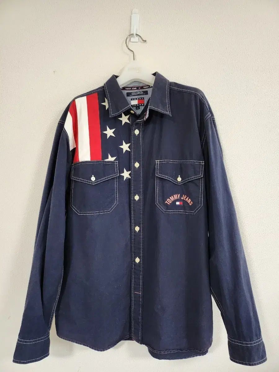 TOMMY JEANS 星条旗 長袖シャツ（L