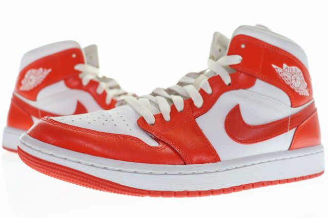 ナイキ NIKE WMNS AIR JORDAN 1 MID HABANERO 28cm BQ6472-116 AJ1 ウィメンズ エア ジョーダン ミッド ホワイト ハバネロ 【ブランド古着ベクトル】【中古】 ▲260428