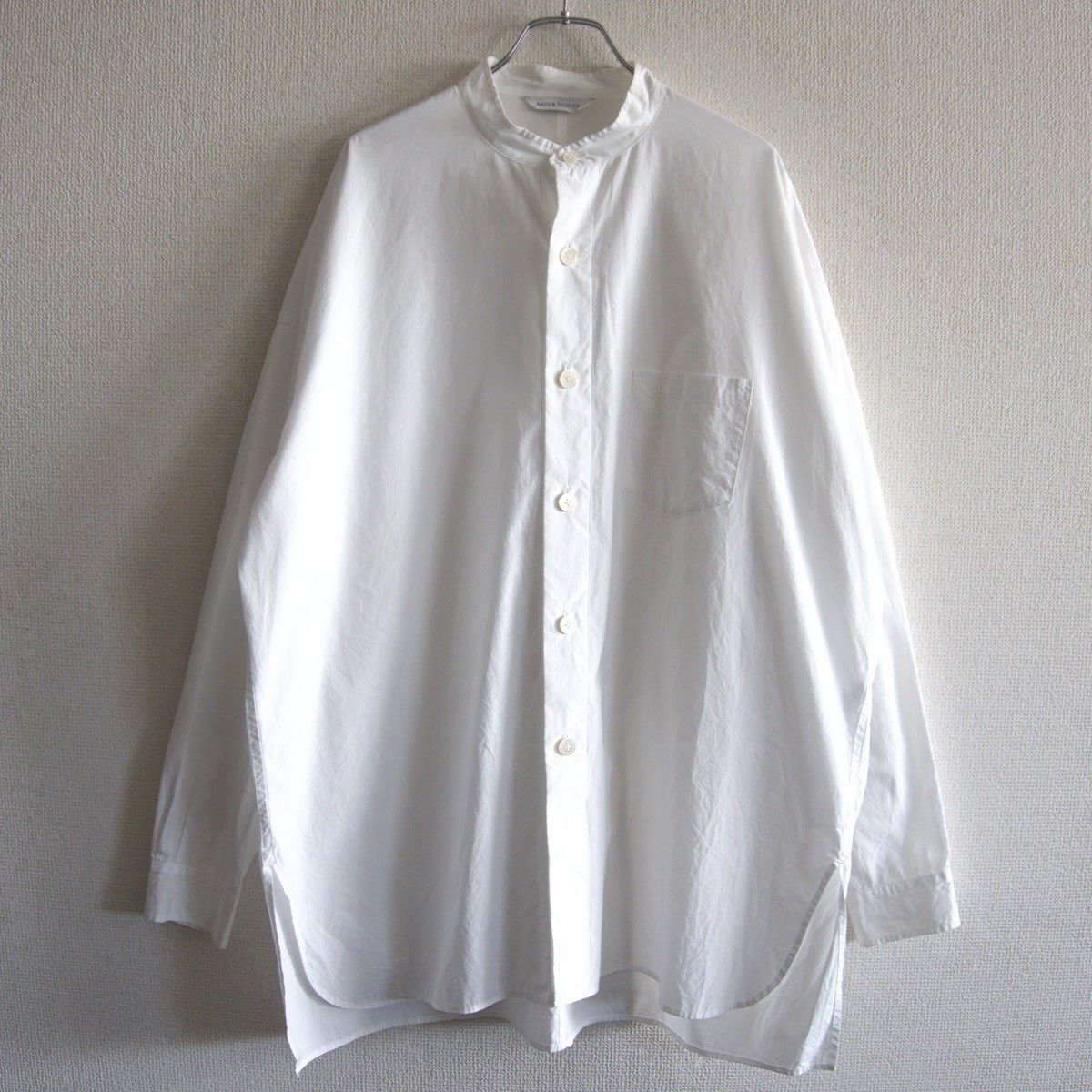 【美品】 ARTS&SCIENCE 【バンドカラー シャツ】3 ホワイト コットン アーツアンドサイエンス 26050036