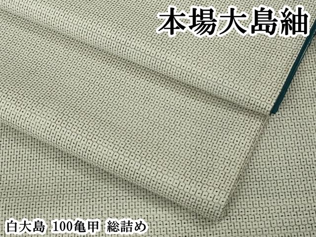 平和屋本店●極上　本場大島紬　白大島　100亀甲　総詰め　逸品　DZAA6946kh6