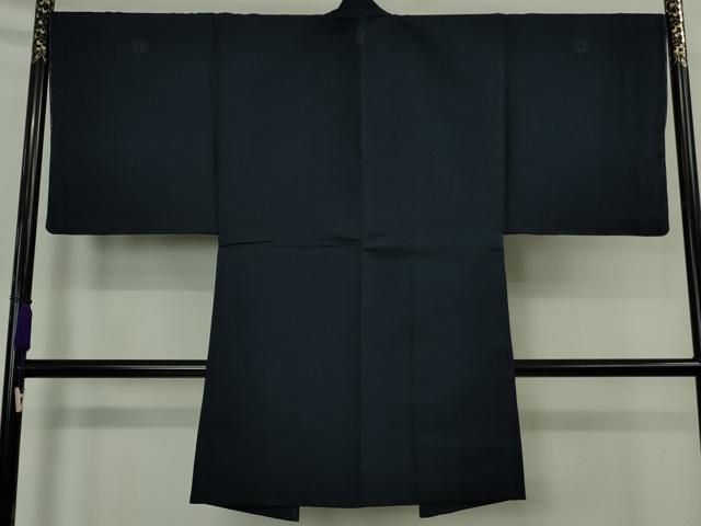 平和屋本店●極上　男性　色紋付　長羽織・兵児帯セット　舛花色×濃藍色　逸品　未使用　DZAB6155kh6