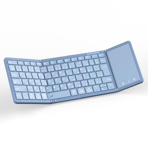 【最新型】Omikamo キーボード bluetooth 折り畳み式 ワイヤレス JIS標準日本語配列 ipad キーボード スマホ マルチペアリング タッチパッド付き iOS/Windows/Android/Mac/Google対応 無線 2cb47569