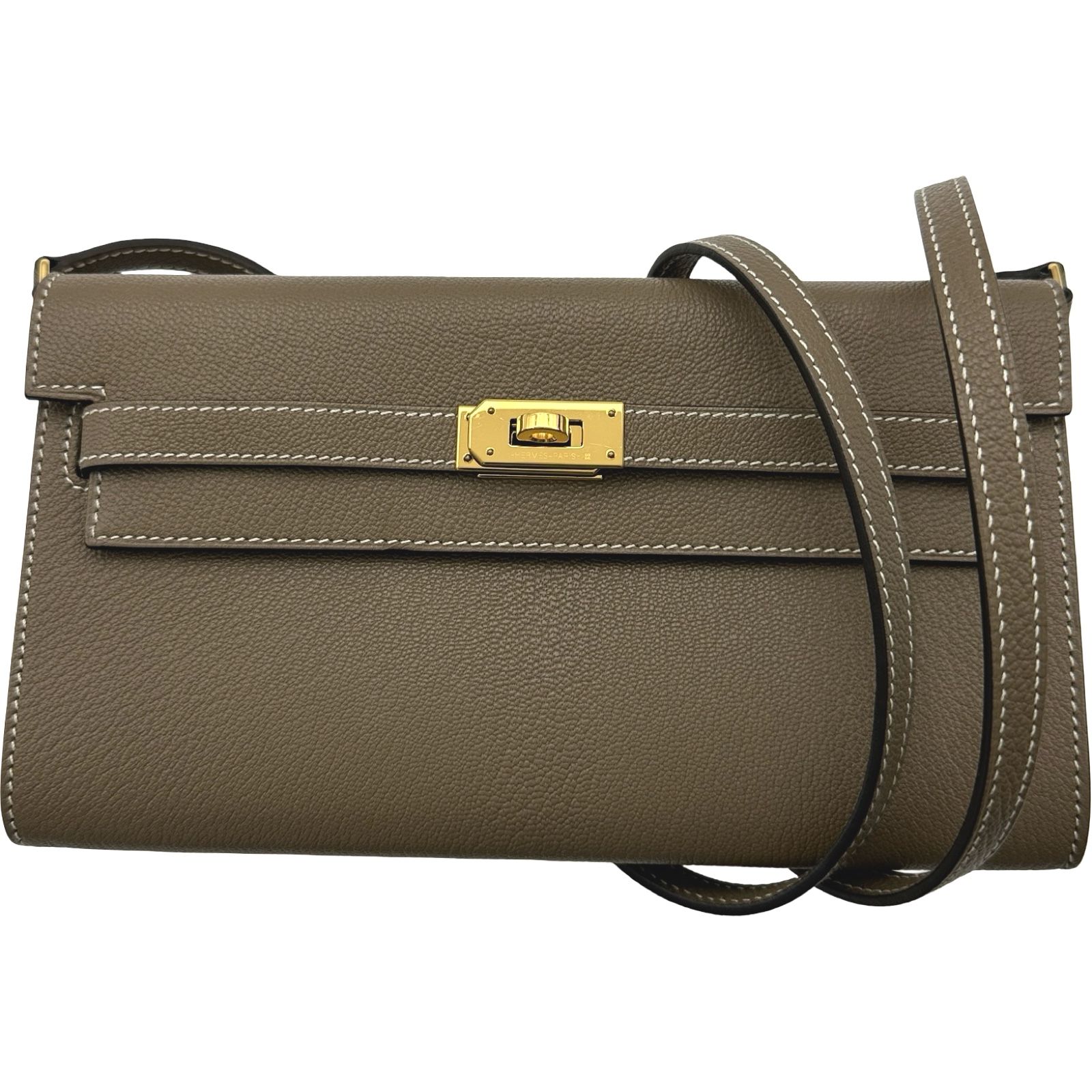 エルメス HERMES ケリートゥーゴー U刻 エトゥープ ゴールド金具 シェーブル レディース ショルダーバッグ