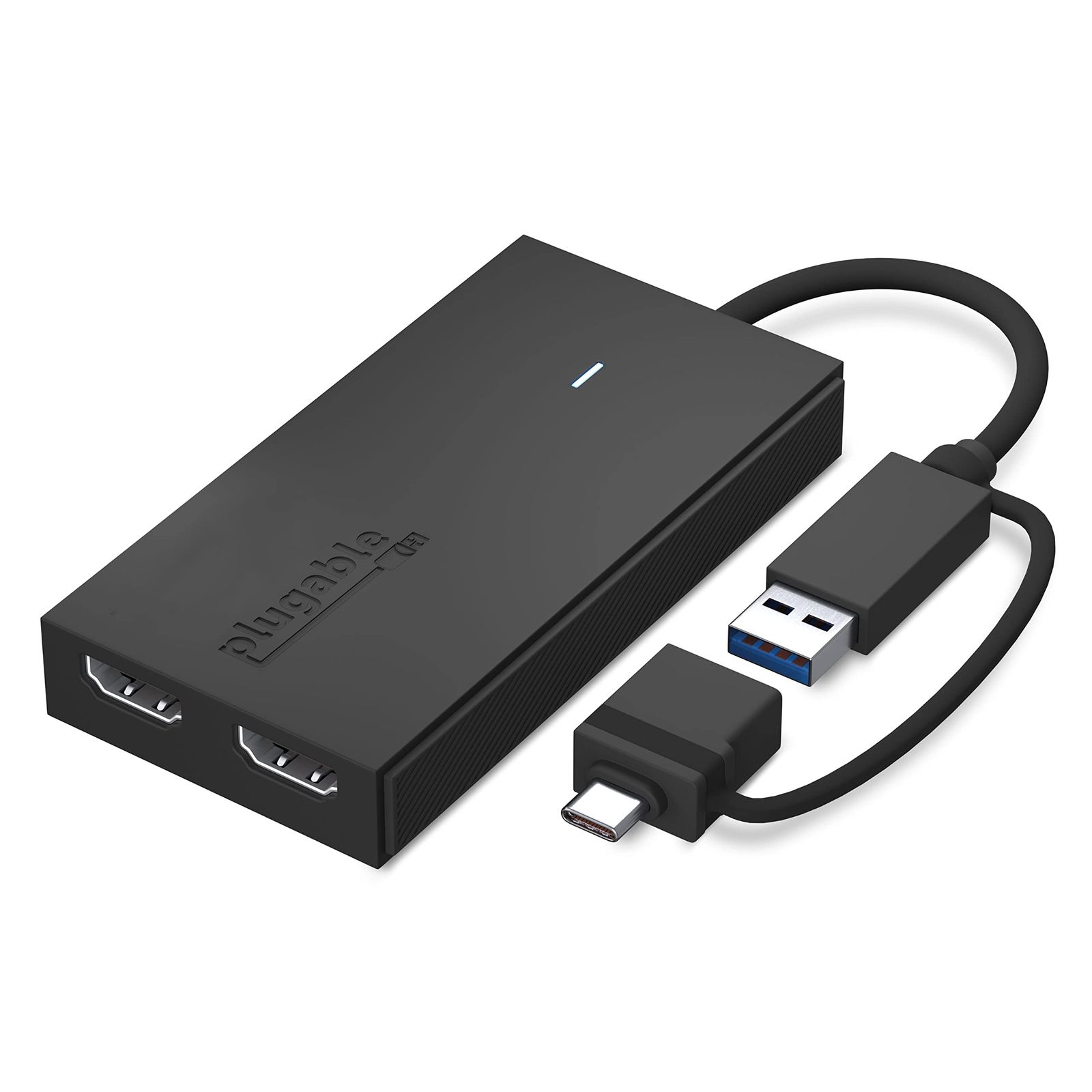 Plugable USB Type-C デュアル USB グラフィック変換アダプター、USB-C HDMI 用 Mac Windows 対応、最大解像度 1080p@60Hz の外部HDMIモニターを 2 台接続可能 9,183円