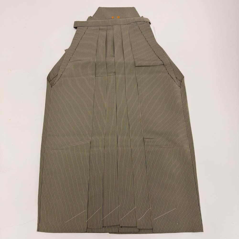 袴 行灯袴 男袴 M-L size 紐下丈88cm 男性用袴 成人式袴 黄緑茶 黒 中古 5306