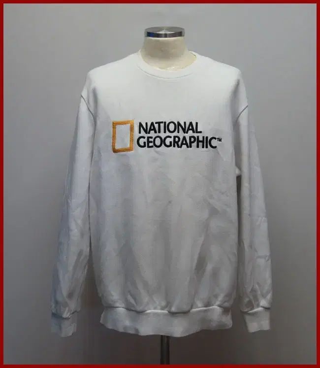 ナショナルジオグラフィック / 白いスウェットTシャツ / 105サイズ / ヴィンテージグッドポーズ (F-11)