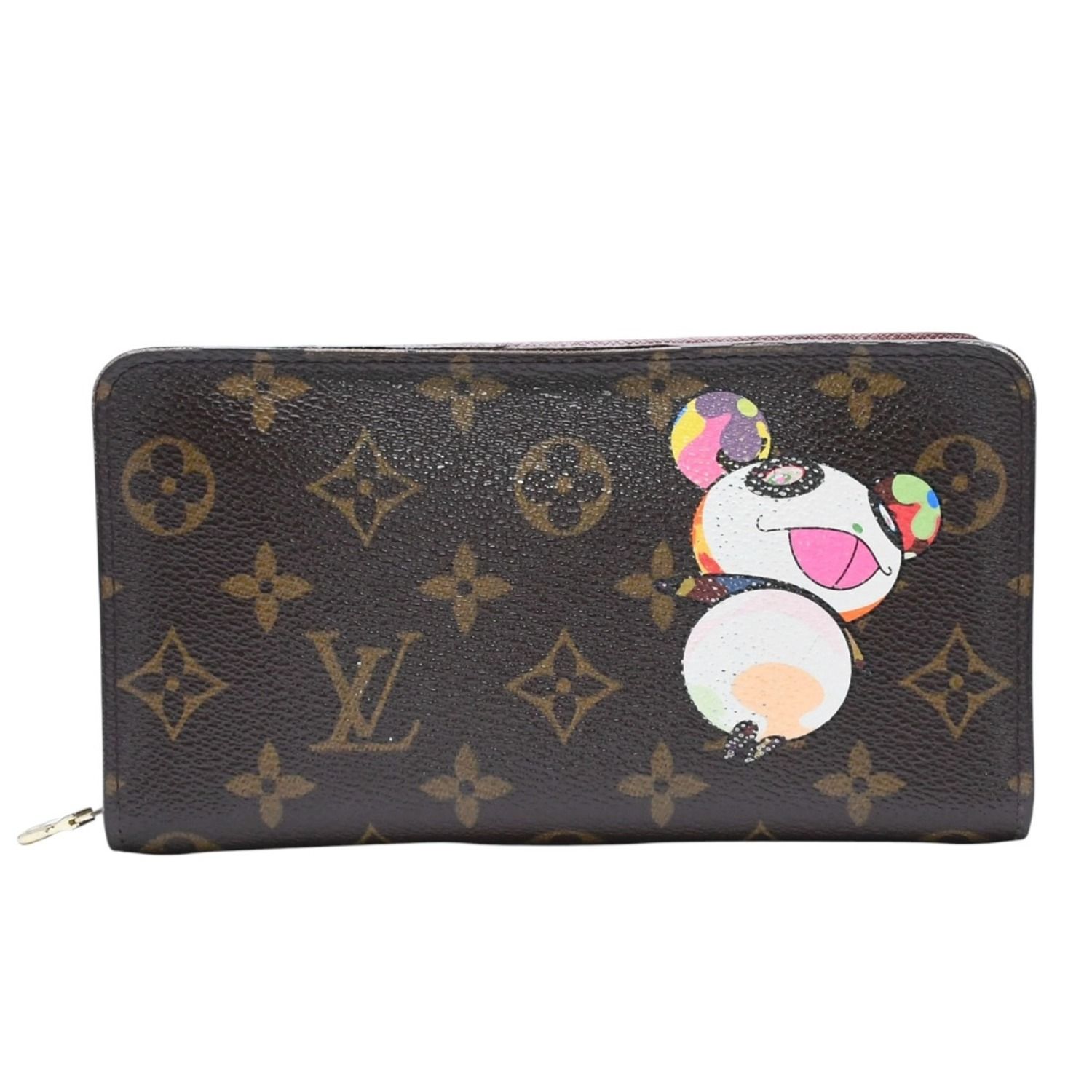 LOUIS VUITTON ルイ ヴィトン × 村上隆 コラボ 長財布 M61729 パンダ ポルトモネジップ モノグラムキャンバス 美品 中古 4a001574