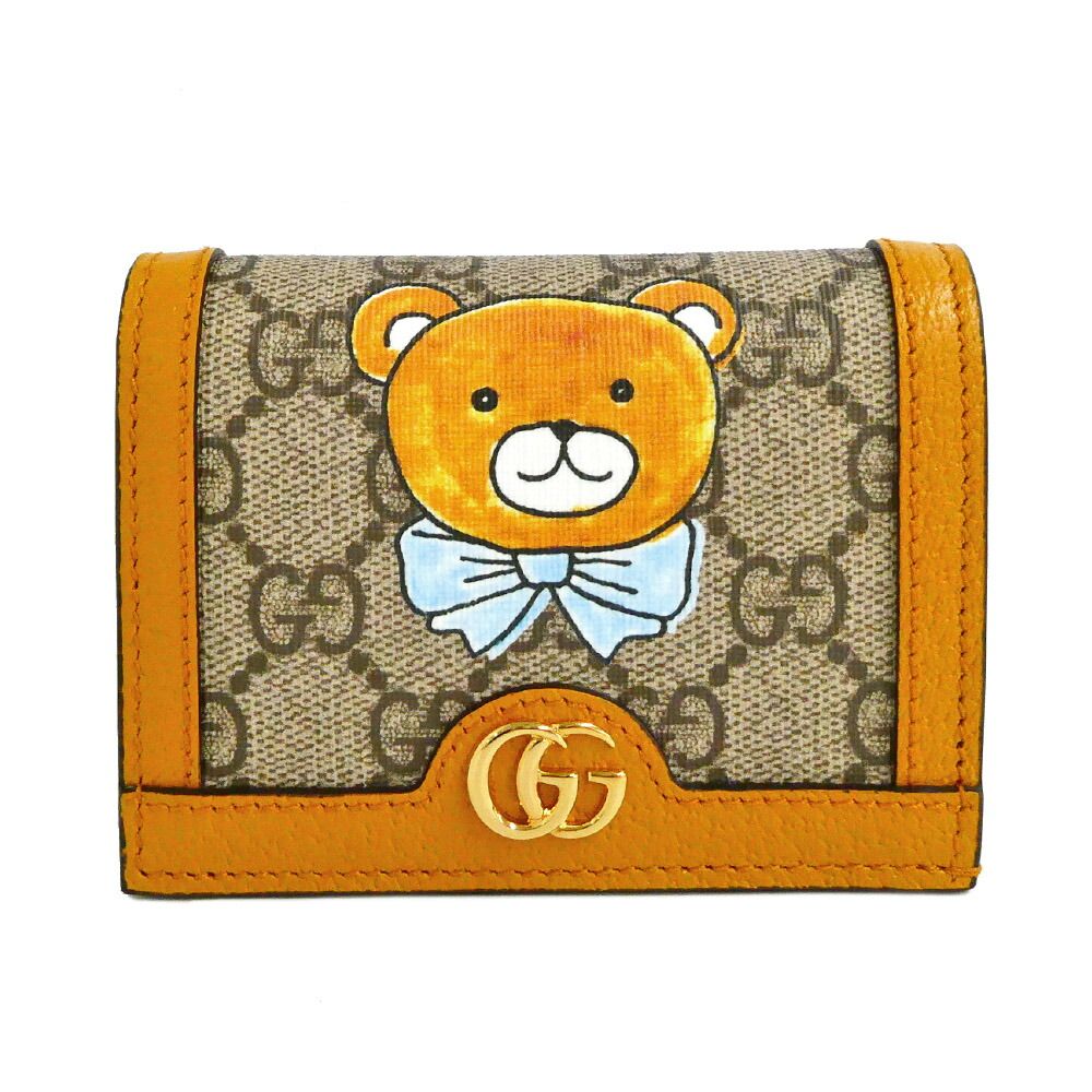 【名古屋】グッチ GGスプリーム 二つ折り財布 660510 EXO KAI コラボ 2021年春夏 限定 テディベア クマ