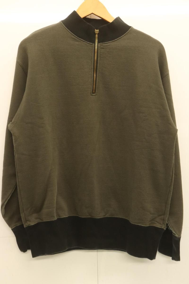 【中古】 Nigel Cabourn メンズスウェット 48 ZIPUP SWEAT SHIRTS PULLOVER Nigel Cabourn 48 カーキ 無地