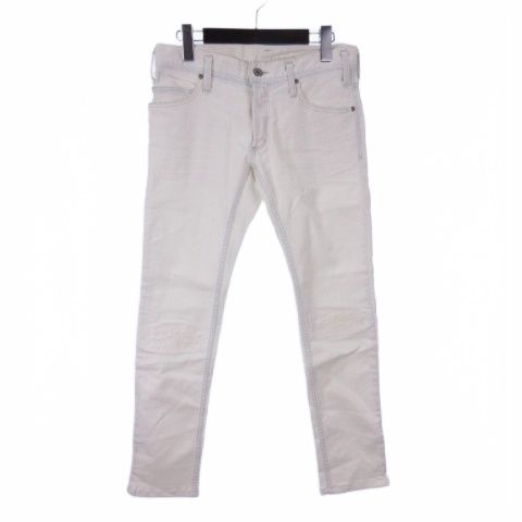 5351プールオム 5351 POUR LES HOMMES ダメージ デニム パンツ スキニー ストレッチ 44 ホワイト ■GY74